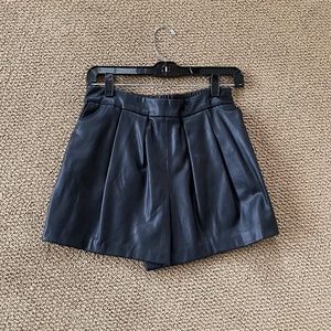 Zara faux leather, high-waisted black shorts